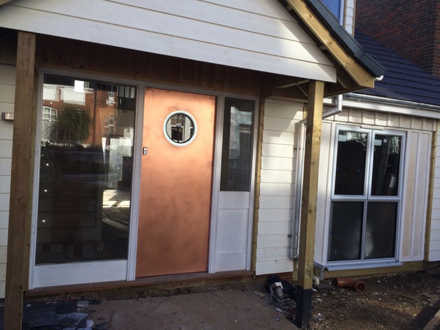 copper front door